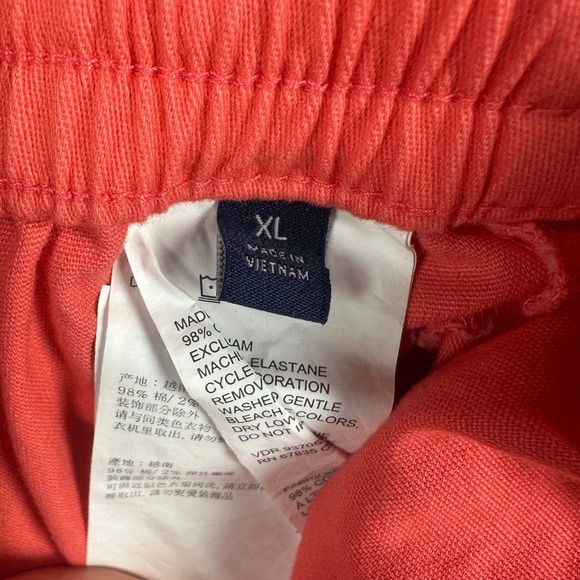 Nautica Mens Pull On Shorts XL Orange Drawstring Pocket Stretch Waistband Casual - Picture 4 of 8